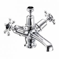 Burlington Birkenhead Black Basin Mixer with Click-Clack Waste