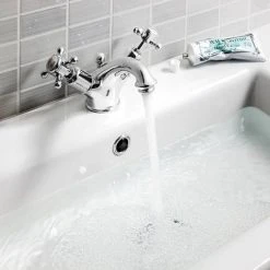 Crosswater - Belgravia Crosshead Monobloc Basin Mixer Tap with Pop-up Waste - BL110DPC -Basin Taps Shop BL110DPC D2 460