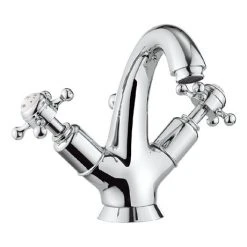 Crosswater - Belgravia Crosshead Highneck Monobloc Basin Mixer Tap with Pop-up Waste - BL112DPC