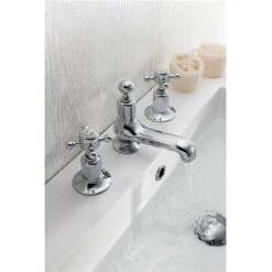 Crosswater - Belgravia Crosshead 3 Tap Hole Basin Mixer - BL130DPC -Basin Taps Shop BL130DPC D1 375