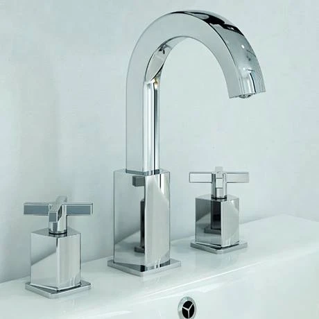 Bristan Cascade 3 Hole Basin Mixer with Clicker Waste 4 Bristan Cascade 3 Hole Basin Mixer with Clicker Waste - Image 4