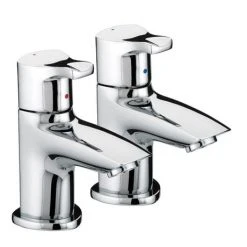 Bristan Capri Contemporary Basin Pillar Taps - Chrome - CAP-1/2-C