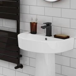 Arezzo Square Matt Black Basin Mono Mixer Tap -Basin Taps Shop CAS14BLK d2 460