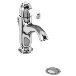 Burlington Chelsea Curved Mono Basin Mixer Tap with Pop Up Waste - CH22