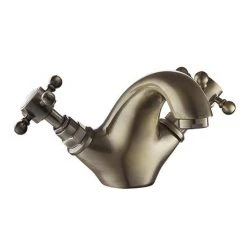 Chatsworth 1928 Antique Brass Traditional Crosshead Mono Basin Mixer Tap -Basin Taps Shop CHBMBRA d5 460