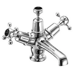 Burlington Claremont Black Basin Mixer with Click-Clack Waste