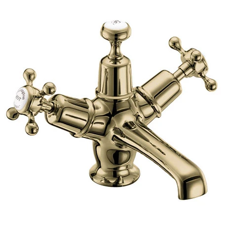 Burlington Gold Claremont Basin Mixer with Click-Clack Waste 1 Burlington Gold Claremont Basin Mixer with Click-Clack Waste