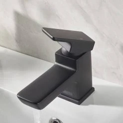 Bristan Cobalt Black Mono Basin Mixer with Clicker Waste -Basin Taps Shop COB BAS BLK D5 460