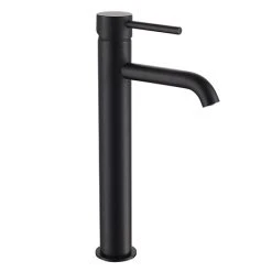 Arezzo Round Matt Black High Rise Mono Basin Mixer Tap
