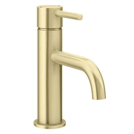 Arezzo Round Brushed Brass Basin Mono Mixer Tap 1 Arezzo Round Brushed Brass Basin Mono Mixer Tap