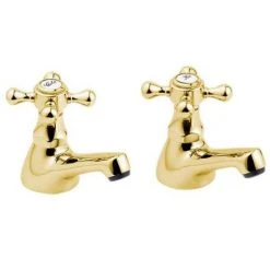 Deva Tudor Basin Taps - Gold - TUD01/501