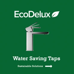 EcoDelux Square Water Saving Mono Basin Mixer Tap with Waste -Basin Taps Shop ECOTAPSQ detail3n 460