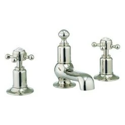 Crosswater - Belgravia Crosshead 3 Tap Hole Basin Mixer inc. Waste - Nickel - HG130DPN
