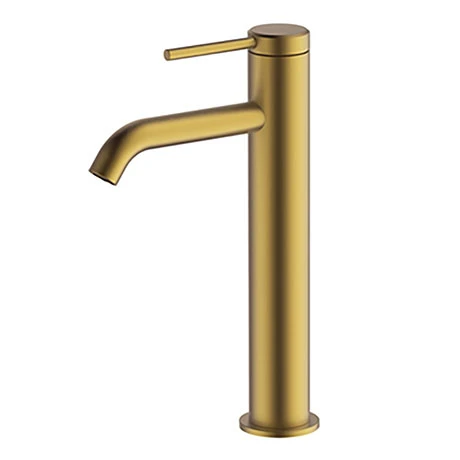 Britton Hoxton Tall Basin Mixer - Brushed Brass 1 Britton Hoxton Tall Basin Mixer - Brushed Brass