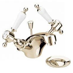 Heritage - Glastonbury Mono Basin Mixer with Pop-up Waste - Vintage Gold - TGRG04