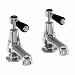 Burlington Kensington Black Basin Taps 3"