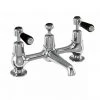 Burlington Kensington Black Bridge Basin Mixer with Plug & Chain Waste