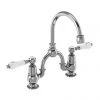 Burlington Kensington Bridge Curved Spout Basin Mixer (200mm centers) w Plug & Chain