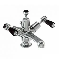 Burlington Kensington Black Basin Mixer with Pop-up Waste