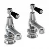 Burlington Kensington Regent Black Basin Taps 3"