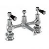 Burlington Kensington Regent Black Bridge Basin Mixer with Plug & Chain Waste