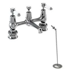 Burlington Kensington Regent 2 Tap Hole Bridge Basin Mixer w/ Plug & Chain - KER10