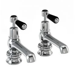 Burlington Kensington Regent Black Basin Taps 5"