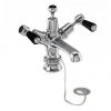 Burlington Kensington Regent Black Basin Mixer with Plug & Chain Waste