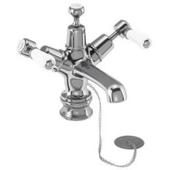 Burlington Kensington Regent - Chrome Basin Mixer Tap with Plug & Chain - KER5
