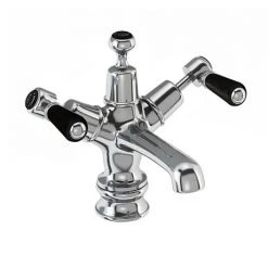 Burlington Kensington Regent Black Basin Mixer with Click-Clack Waste