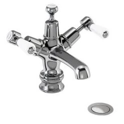 Burlington Kensington Regent - Chrome Basin Mixer Tap with Click-Clack Waste - KER6