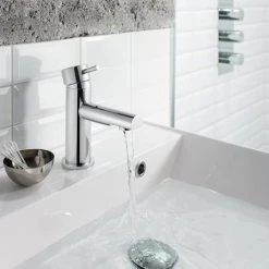Crosswater - Kai Lever Monobloc Basin Mixer Tap - KL110DNC -Basin Taps Shop KL110DNC D1N 460