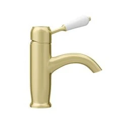Lancaster Traditional Brushed Brass Single Lever Mono Basin Mixer Tap -Basin Taps Shop LBB5T d3 460