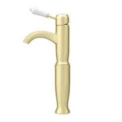 Lancaster Traditional Brushed Brass Tall Mono Basin Mixer -Basin Taps Shop LBB8T d4 460