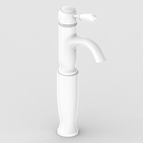 Lancaster Traditional Matt White Tall Mono Basin Mixer Tap 1 Lancaster Traditional Matt White Tall Mono Basin Mixer Tap