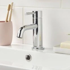 Bristan Mila Chrome Mono Basin Mixer with Clicker Waste -Basin Taps Shop MI BAS C D2 460