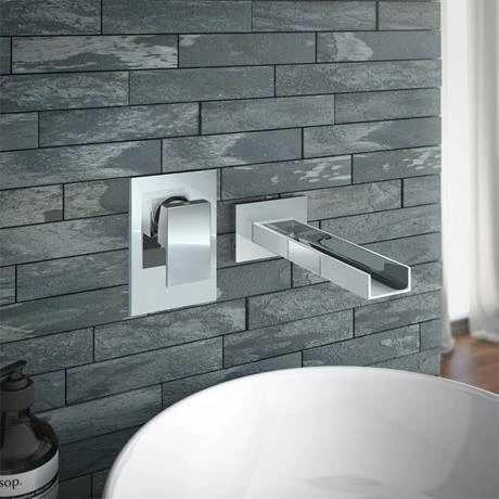 Milan Wall Mounted Waterfall Basin Spout with Manual Valve 2 Milan Wall Mounted Waterfall Basin Spout with Manual Valve - Image 2