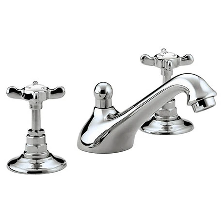 Bristan 1901 Traditional 3 Hole Basin w/ Pop-up waste - Chrome - N-3HBAS-C-CD 1 Bristan 1901 Traditional 3 Hole Basin w/ Pop-up waste - Chrome - N-3HBAS-C-CD