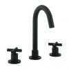 Crosswater MPRO Crosshead Matt Black Deck Mounted 3 Hole Set Basin Mixer - PRC135DNM