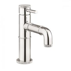 Crosswater MPRO Industrial Monobloc Basin Mixer with Knurled Detailing - Chrome - PRI110DNC
