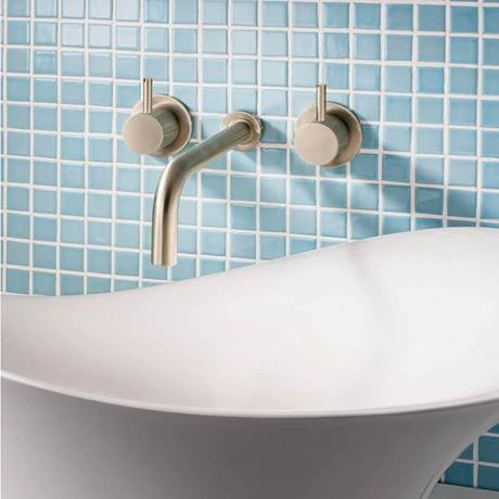 Crosswater MPRO Wall Mounted 3 Hole Set Basin Mixer - Brushed Brass - PRO130WNF+ 3 Crosswater MPRO Wall Mounted 3 Hole Set Basin Mixer - Brushed Brass - PRO130WNF+ - Image 3