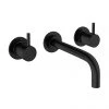 Crosswater MPRO Wall Mounted 3 Hole Set Basin Mixer - Matt Black - PRO130WNM+