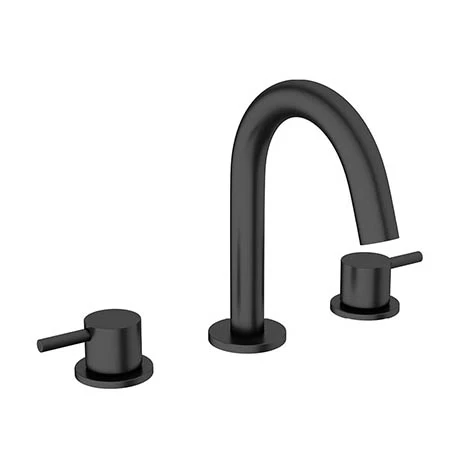 Crosswater MPRO Deck Mounted 3 Hole Set Basin Mixer - Matt Black - PRO135DNM 1 Crosswater MPRO Deck Mounted 3 Hole Set Basin Mixer - Matt Black - PRO135DNM