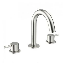 Crosswater MPRO Deck Mounted 3 Hole Set Basin Mixer - Brushed Stainless Steel - PRO135DNV