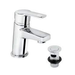 Bristan - Pisa Basin Mixer With Clicker Waste - Chrome - PS2-BAS-C