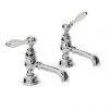 Imperial Radcliffe Chrome 1/2" Basin Pillar Taps with White Levers
