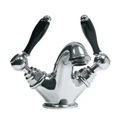 Imperial Radcliffe Chrome Mono Basin Mixer with Black Levers + Waste