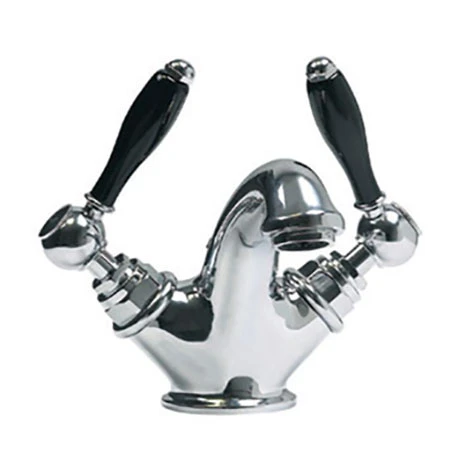 Imperial Radcliffe Chrome Mono Basin Mixer with Black Levers + Waste 1 Imperial Radcliffe Chrome Mono Basin Mixer with Black Levers + Waste
