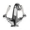 Imperial Radcliffe Chrome Tall Mono Basin Mixer with White Levers + Waste