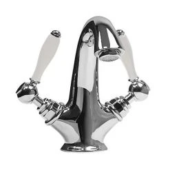 Imperial Radcliffe Chrome Tall Mono Basin Mixer with White Levers + Waste